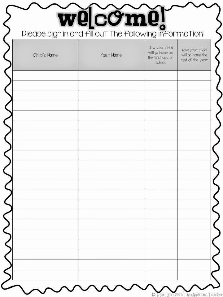 Sign In Sheet for Students Lovely Meet the Teacher Sign In Sheet for Parents