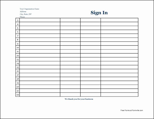 Sign In Sheet Template Free Luxury 7 Free Sign In Sheet Templates Word Excel Pdf formats