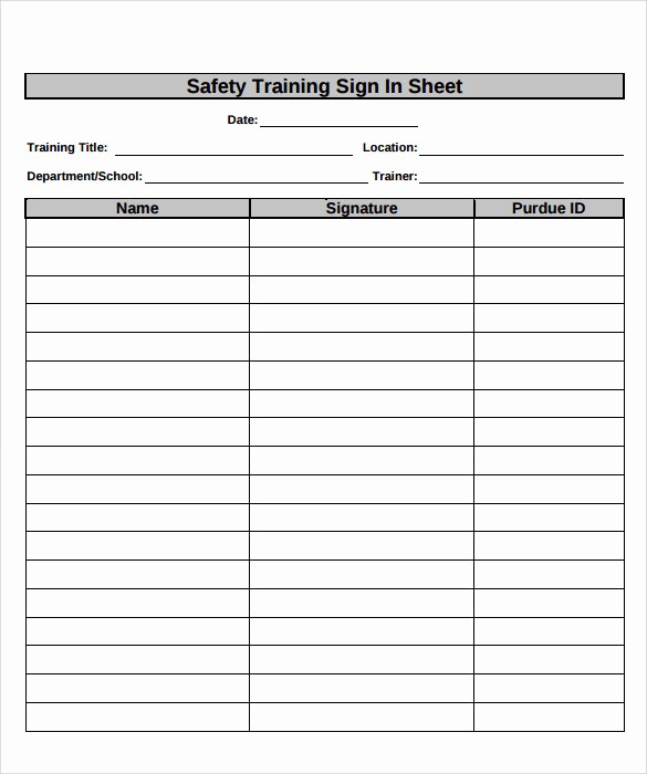 Sign In Sheet Template Free New 16 Sample Training Sign In Sheets