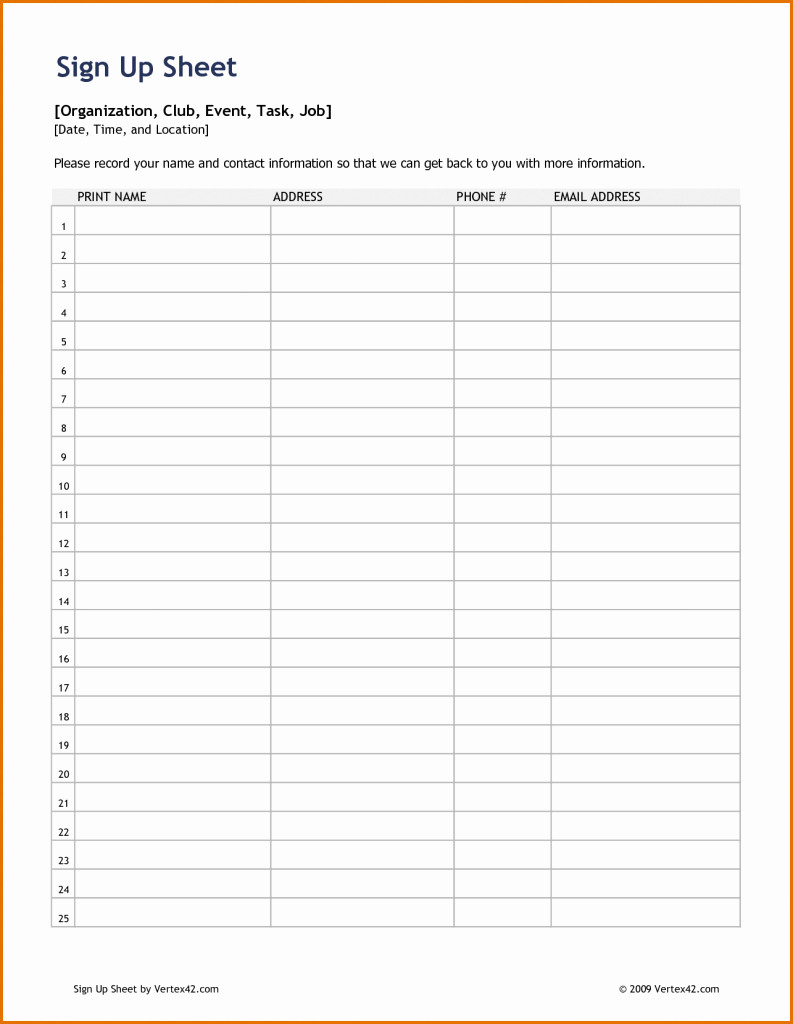Sign In Sheet Template Free New Free Download Sign Up Sheet Template Sign Up Sheet