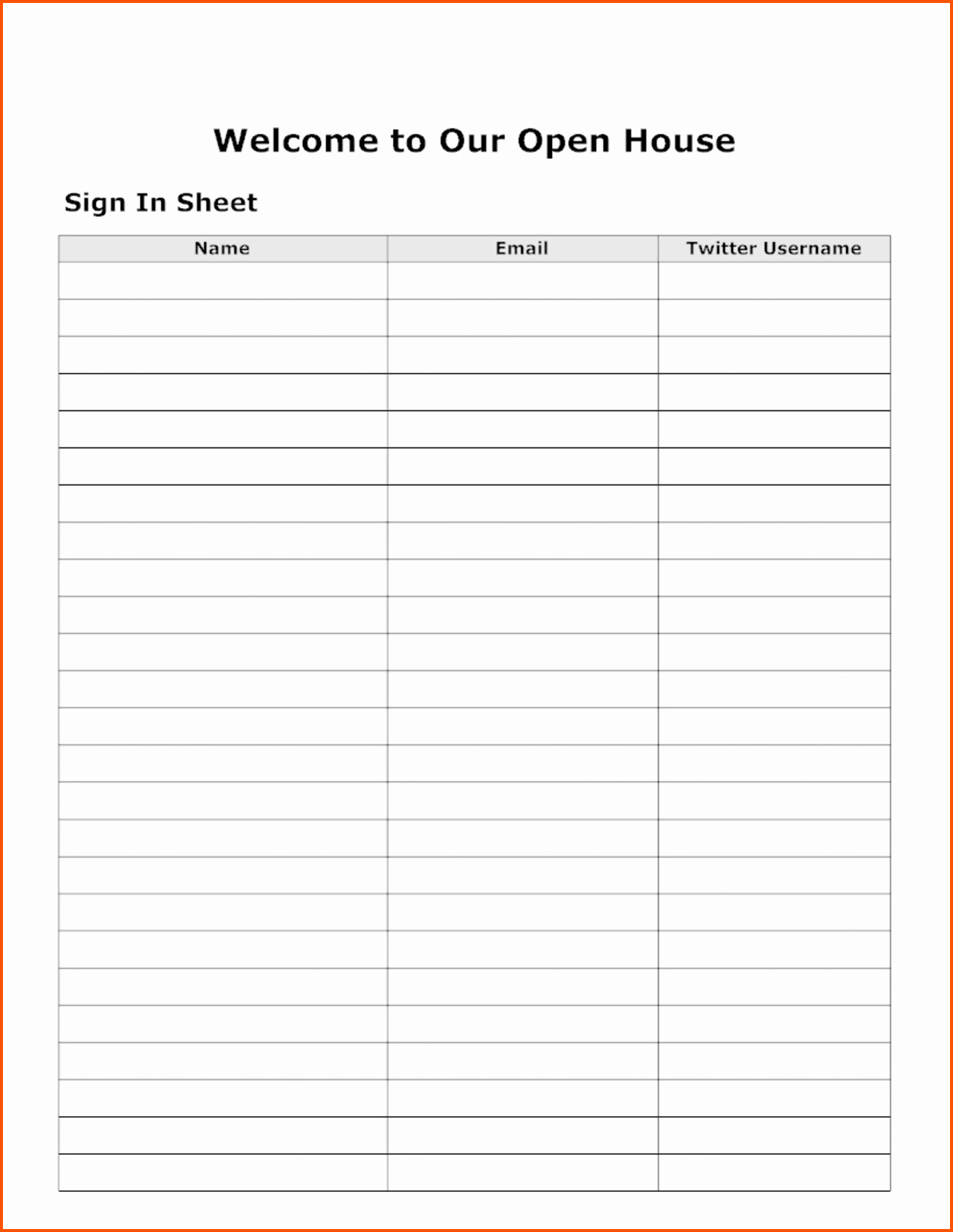 Sign In Sheet Template Free New Free Printable Sign In Sheet Template