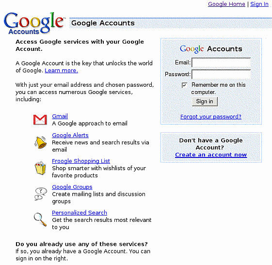 Sign In to Your Account New Google Accounts Signing Up Signing In &amp; Gmail Google Guide
