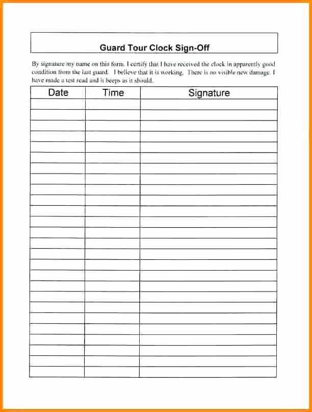 Sign Off Sheet Template Excel Beautiful Use This Excel Document to Keep the Guards From Damaging
