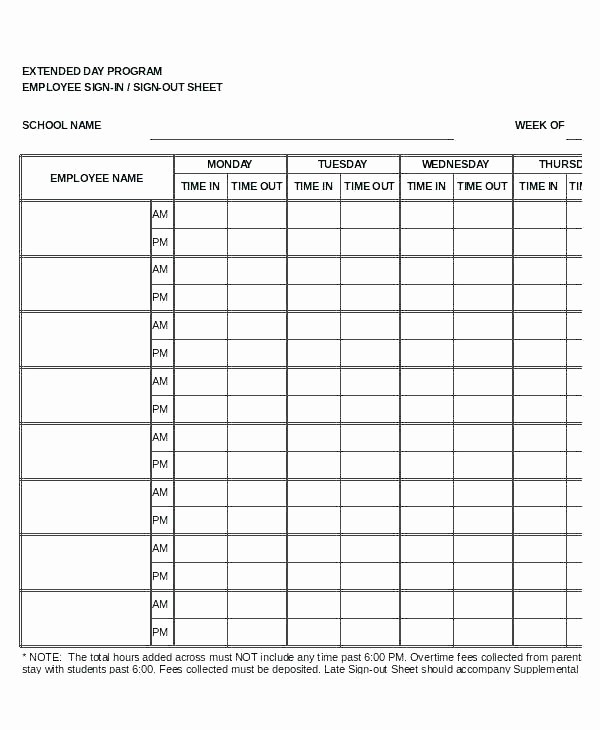 Sign Off Sheet Template Excel New Work Log Sheet Template Excel Sign F Employee Monthly