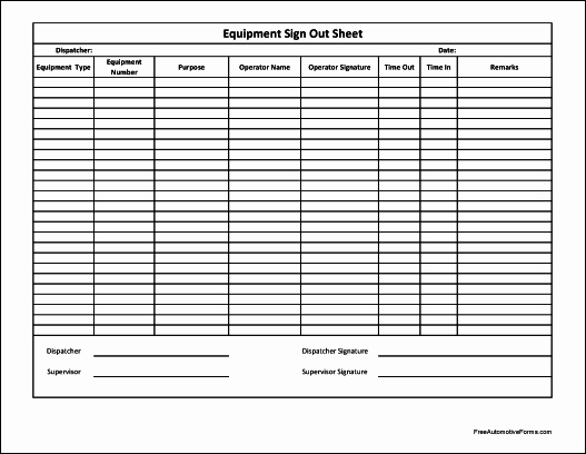 Sign Out Sheet Template Excel Best Of 10 Best S Of Puter Equipment Sign Out form