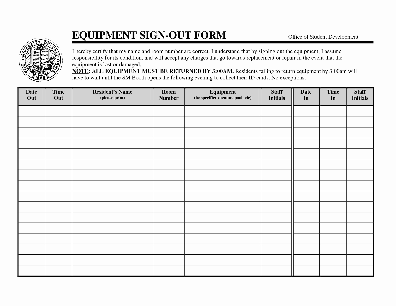 Sign Out Sheet Template Excel Lovely Best S Of tool Sign Out Template Equipment Sign Out