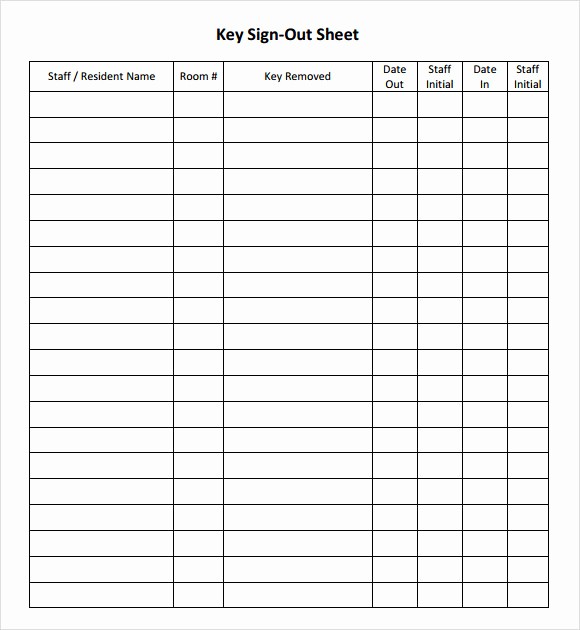 Sign Out Sheet Template Excel New 13 Sign Out Sheet Templates – Pdf Word Excel