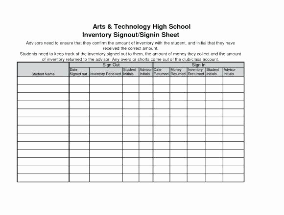 Sign Out Sheet Template Excel New Inventory Sign Out Sheet Template Excel Up – Skincense