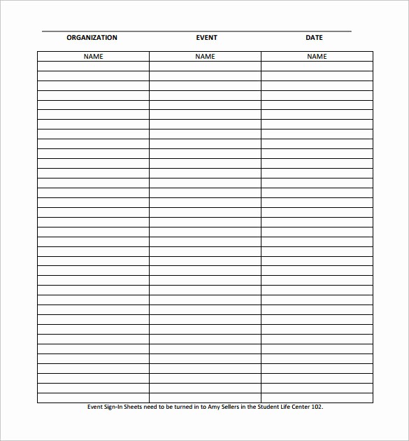 Sign Up Sheets for events Fresh 14 Sample event Sign In Sheets