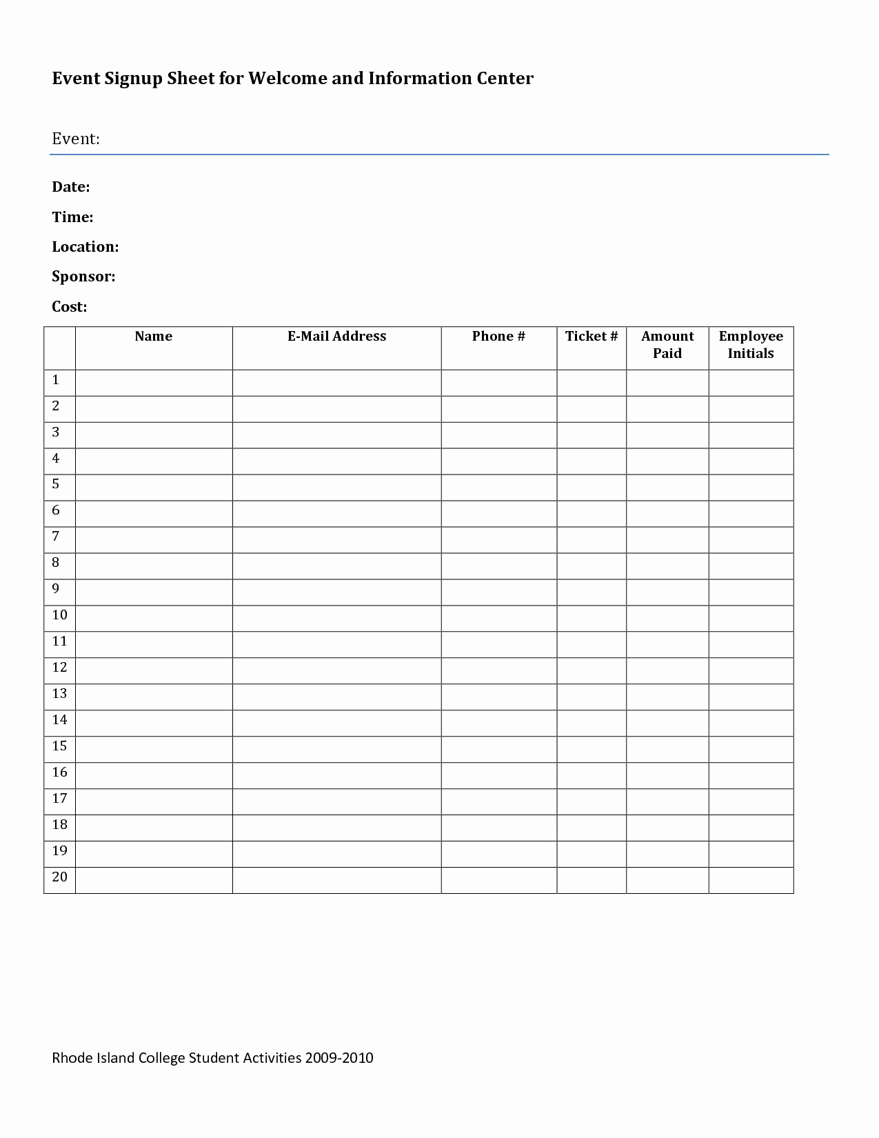 Sign Up Sheets for events Fresh 5 Best Of Editable Printable Sign Up Sheet Church