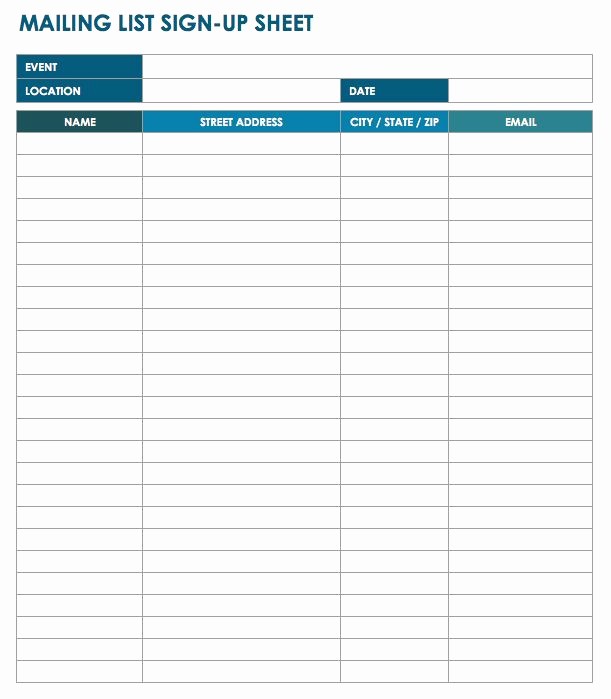Sign Up Sheets for events Lovely Free Sign In and Sign Up Sheet Templates