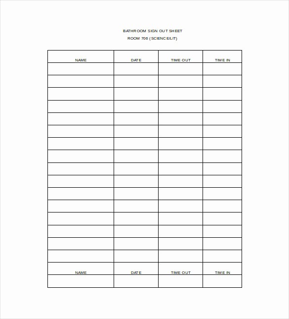 Signing In and Out Template Beautiful Sign Out Sheet Template 14 Free Word Pdf Documents