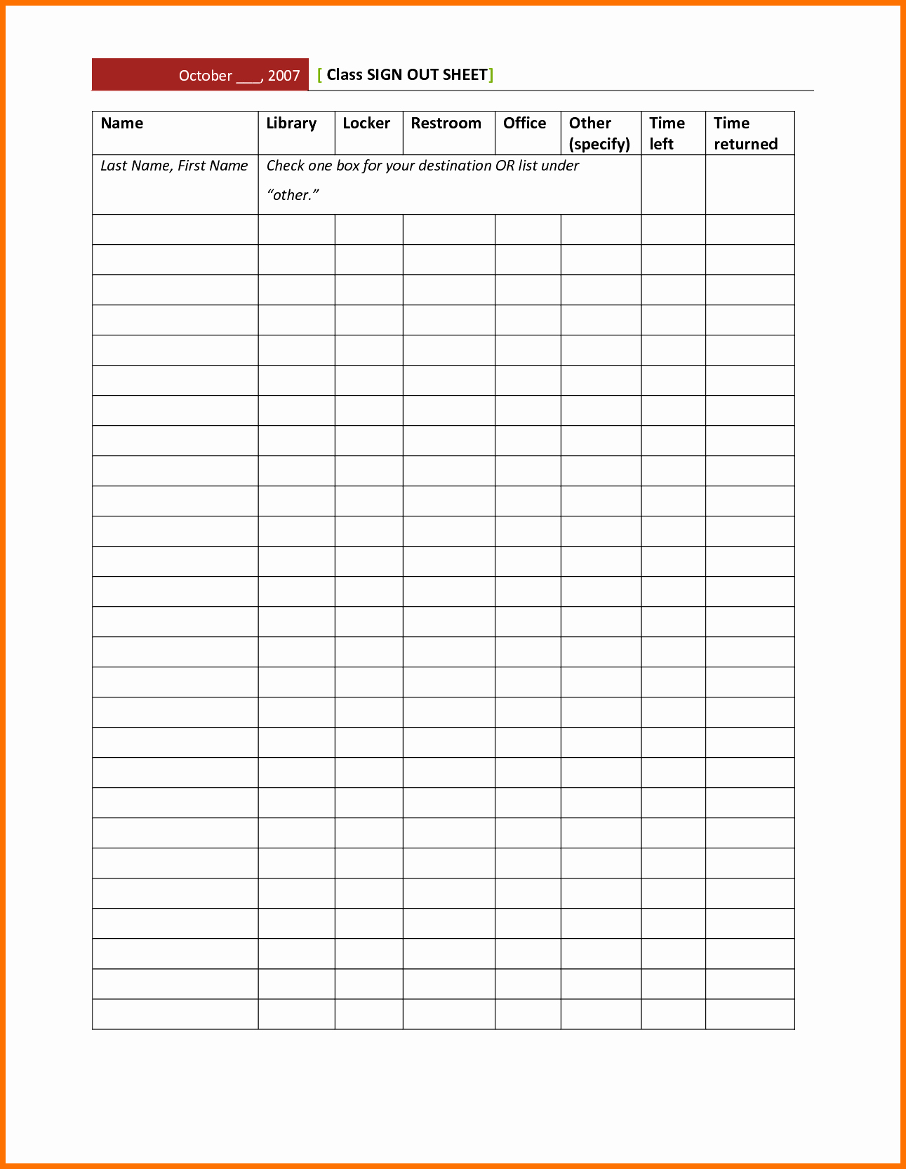 Signing In and Out Template Fresh attendance Sign In Sheet Example Mughals