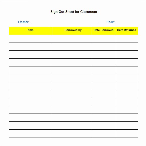 Signing In and Out Template Inspirational 13 Sign Out Sheet Templates – Pdf Word Excel