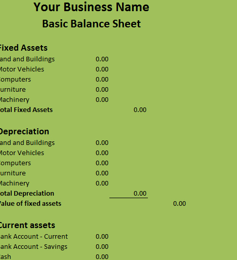 Simple Balance Sheet format Excel Lovely Basic Balance Sheet My Excel Templates