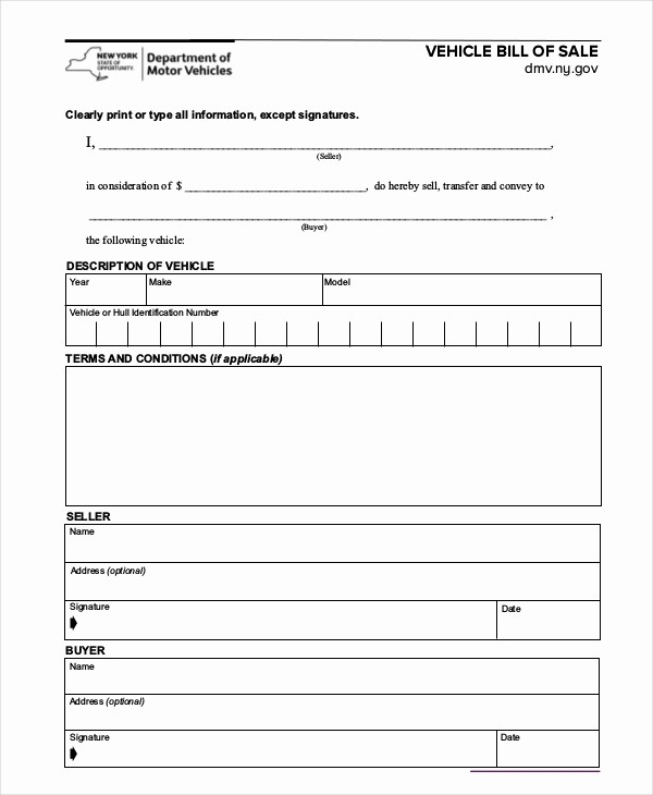 Simple Bill Of Sale Auto Inspirational Motor Vehicle Bill Of Sale 7 Free Word Pdf Documents