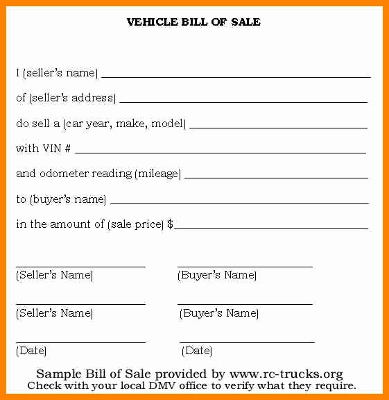Simple Bill Of Sale Auto Lovely Bill Of Sale form Template Vehicle [printable]