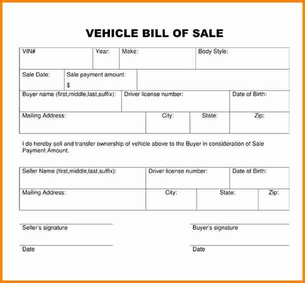 Simple Bill Of Sale Auto Unique 3 Simple Bill Of Sale for Car