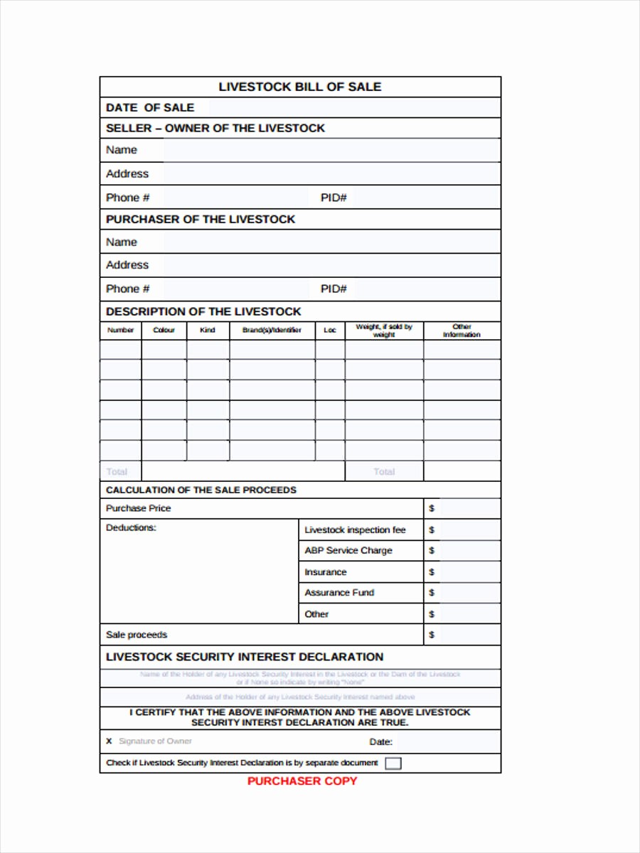 Simple Bill Of Sale forms Best Of Livestock Bill Of Sale form 5 Free Documents In Word Pdf