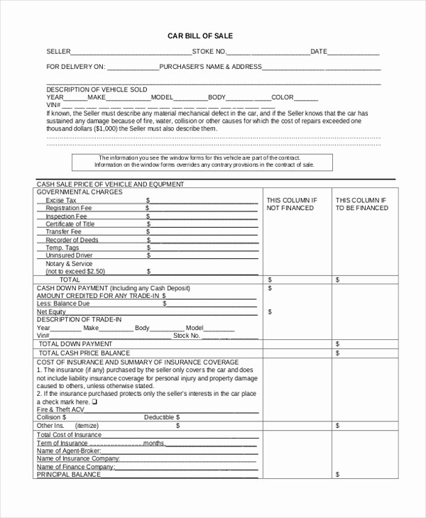 Simple Bill Of Sale forms Fresh Simple Bill Of Sale form Sample 9 Free Documents In Pdf