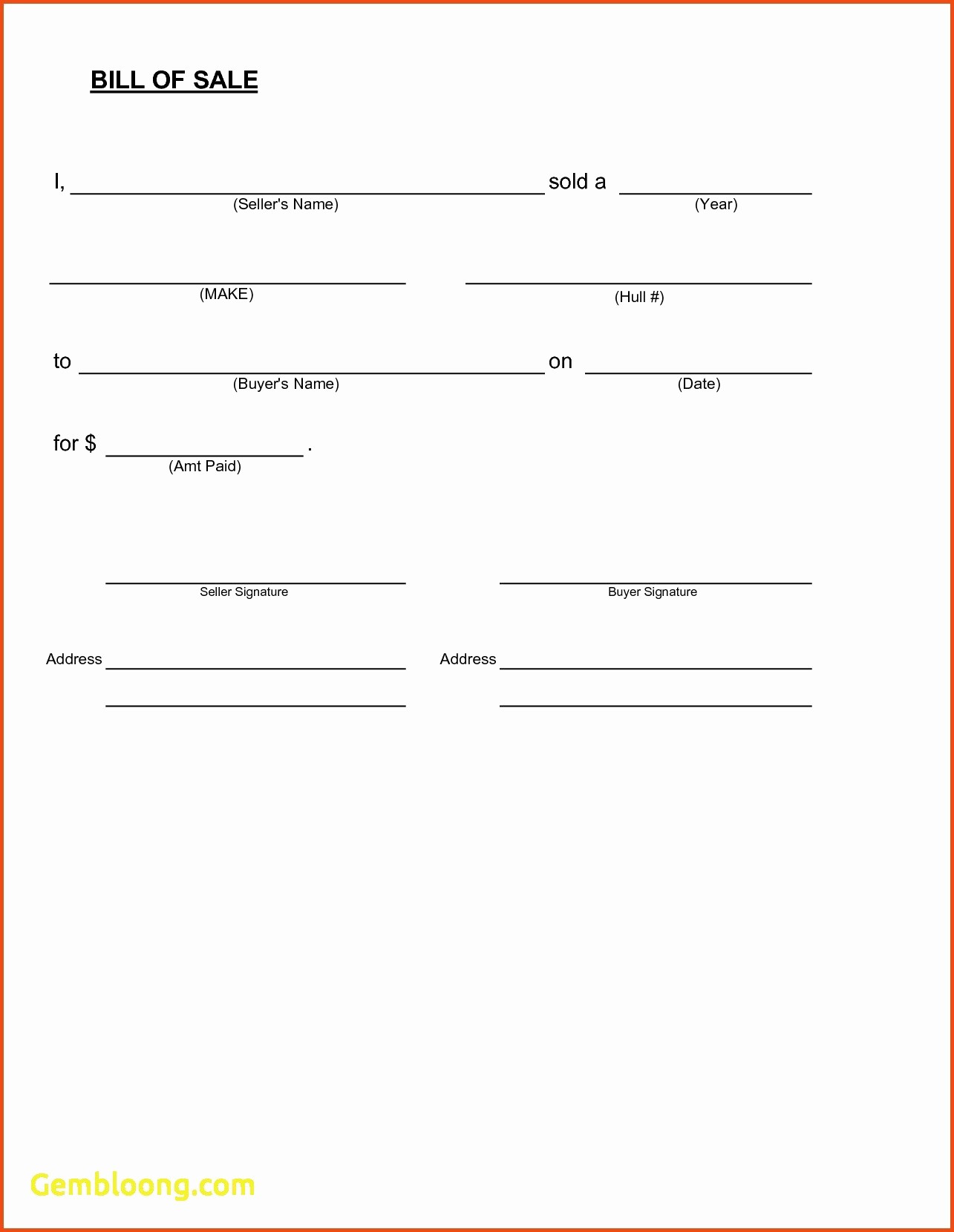 Simple Bill Of Sale forms Fresh Simple Bill Sale Template New Inspirational Vehicle