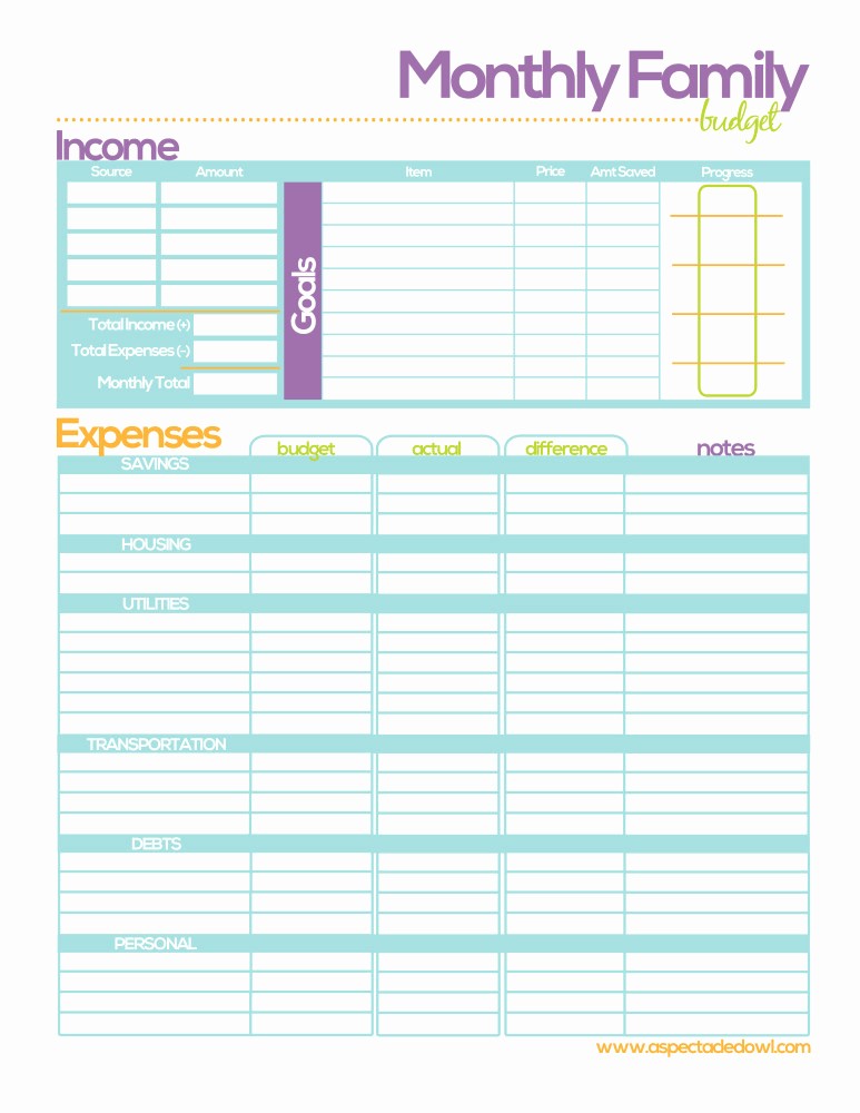 Simple Household Budget Template Free Beautiful Free Family Bud Printable A Spectacled Owl