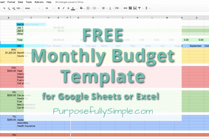 Simple Household Budget Template Free Inspirational Free Monthly Bud Template Purposefully Simple