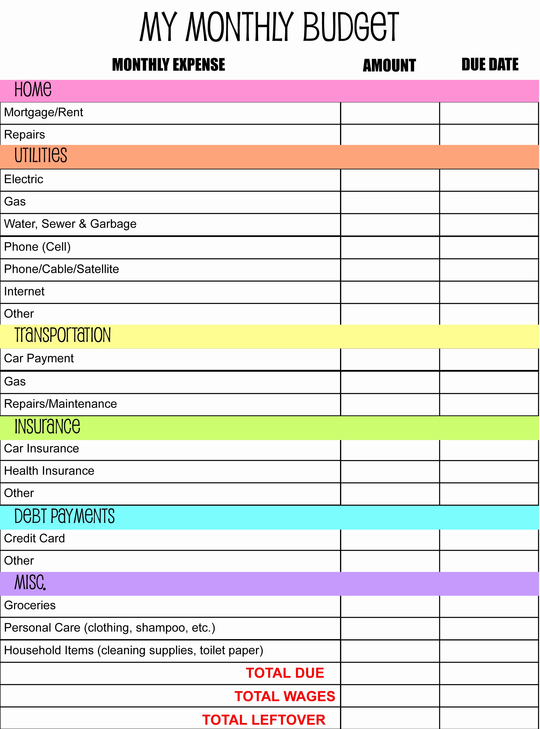 Simple Household Budget Template Free Lovely Monthly Bud Planner Template