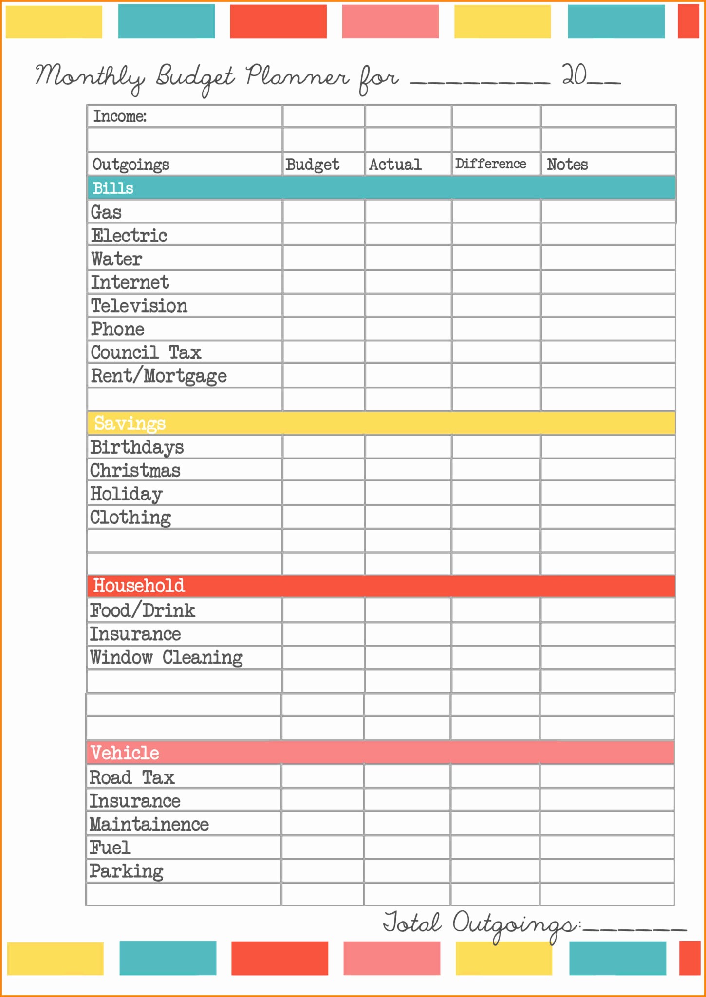 Simple Household Budget Template Free Luxury Free Bud Worksheets Excel and Free Bud Template