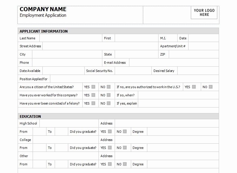 Simple Job Application Template Free Lovely Best S Of Free Printable Employment Application