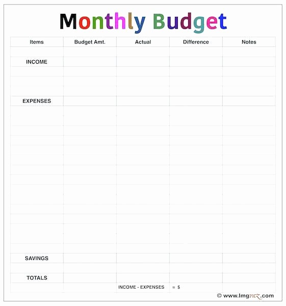 Simple Monthly Household Budget Template Awesome Simple Bud Template