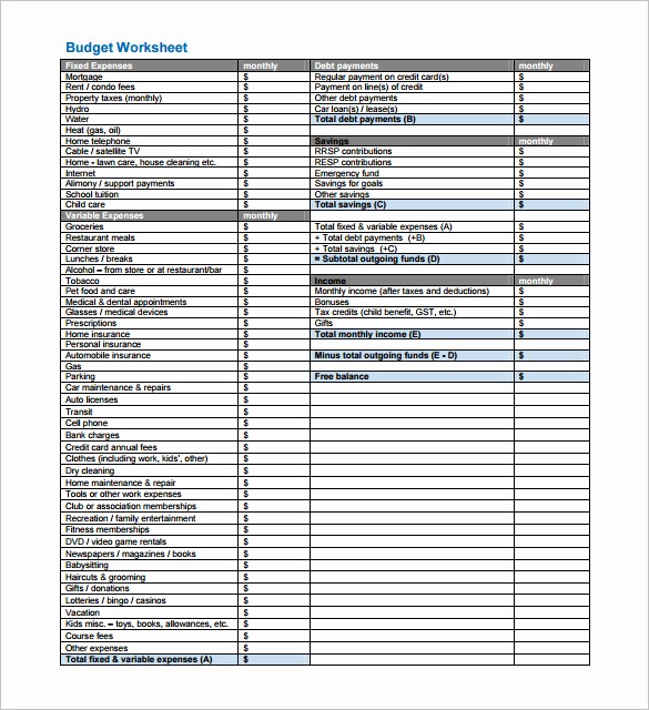 Simple Monthly Household Budget Template Beautiful Bud Worksheet Pdf Free Breadandhearth