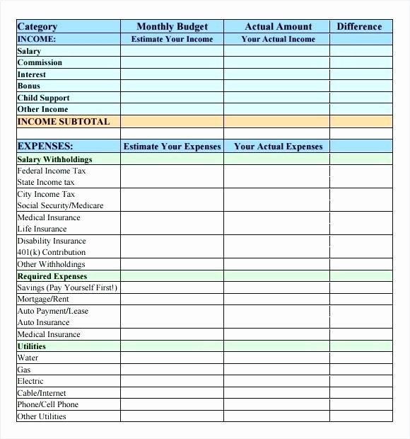 Simple Monthly Household Budget Template Inspirational Simple Monthly Bud Template – Skincense