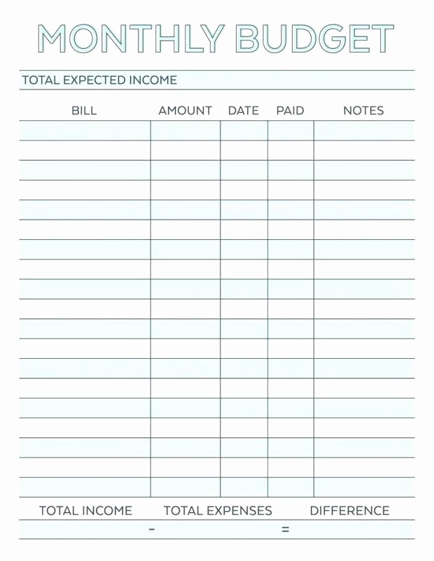 Simple Monthly Household Budget Template Lovely Printable Monthly Bud Planner Worthy Worksheet Bills
