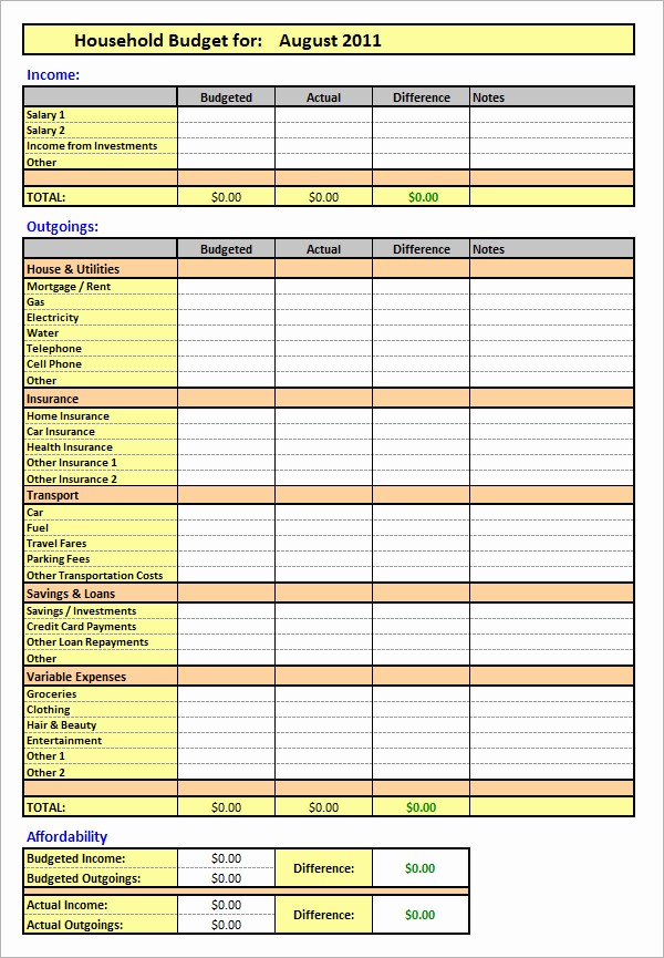 Simple Personal Budget Template Excel Fresh 11 Sample Bud Templates In Excel