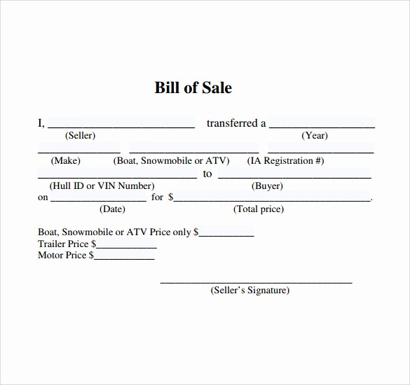 Simple Printable Bill Of Sale Beautiful 8 Boat Bill Of Sale Templates to Free Download