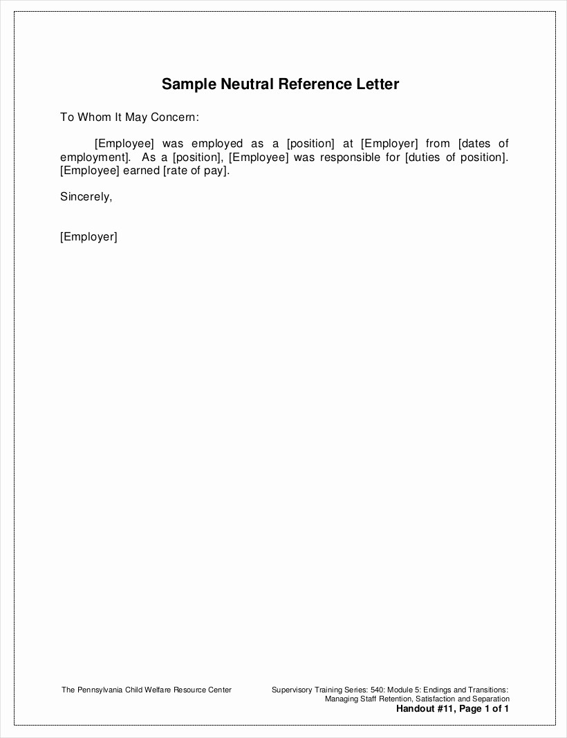 Simple Recommendation Letter for Employment Lovely 9 Employee Reference Letter Examples &amp; Samples In Pdf