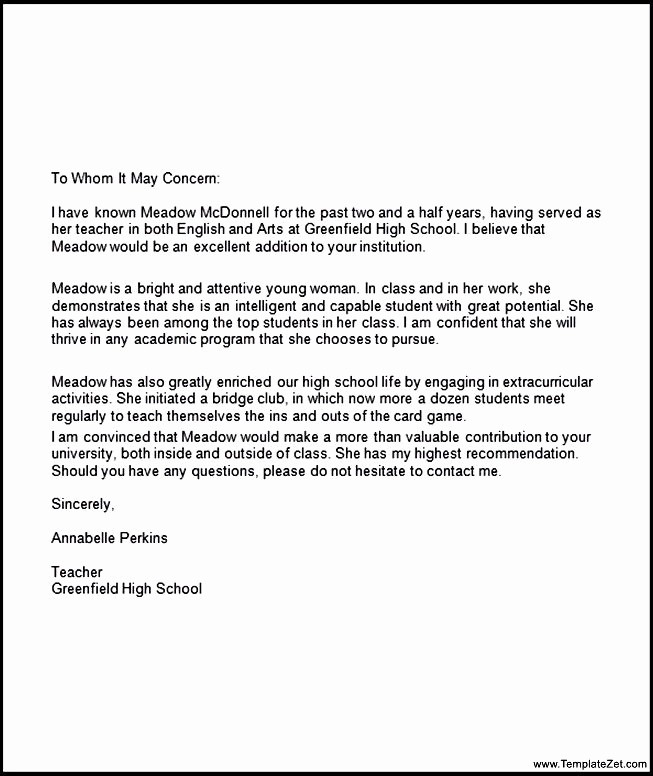 Simple Recommendation Letter for Student Beautiful Re Mendation Letter for Student Going to College