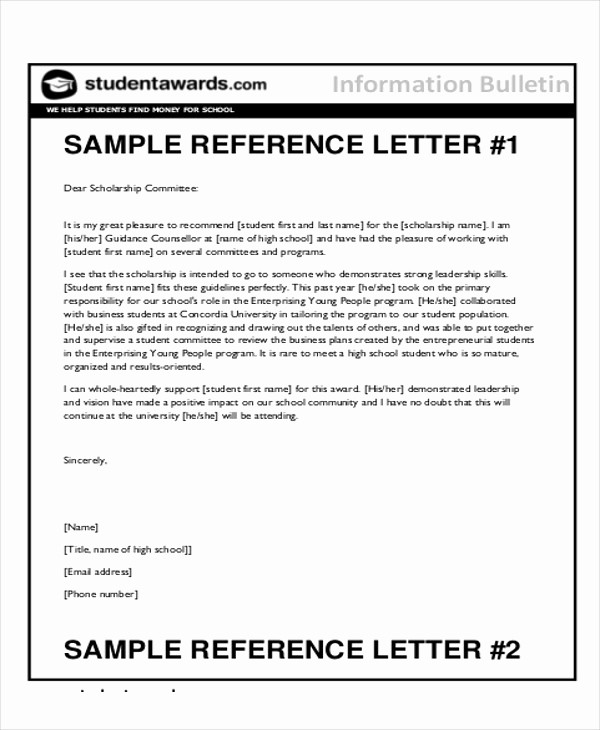 Simple Recommendation Letter for Student New 7 Sample Reference Letter for Students