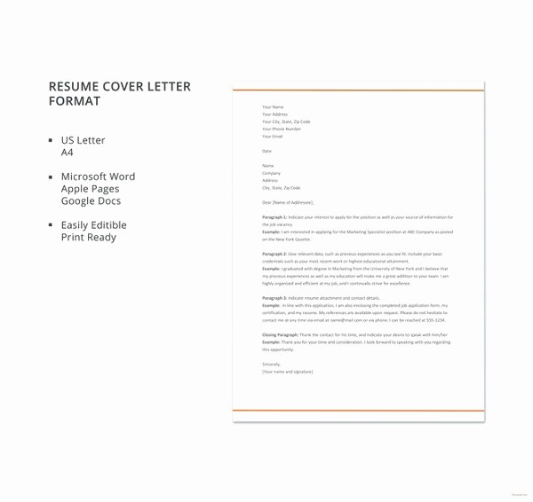 Simple Resume Cover Letter Template Awesome 51 Simple Cover Letter Templates Pdf Doc