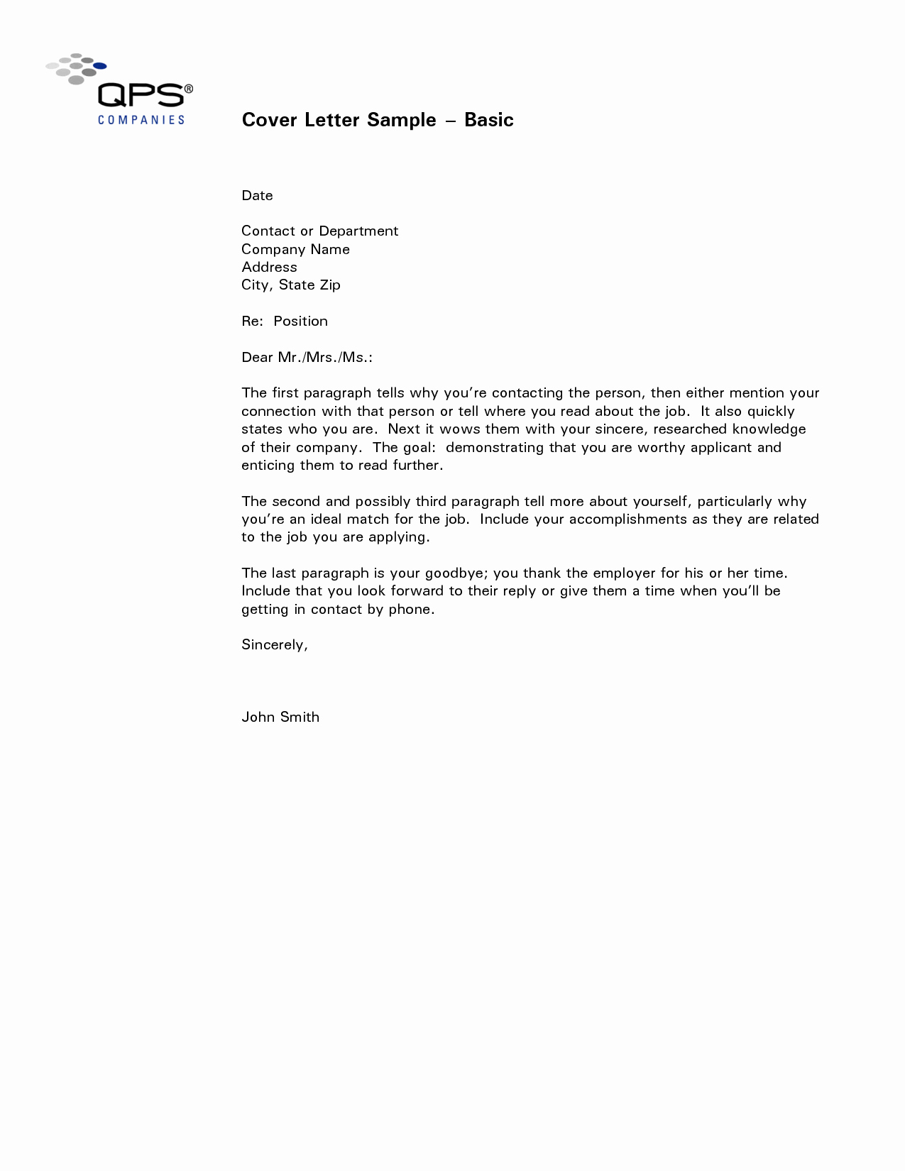 Simple Resume Cover Letter Template Beautiful Basic Cover Letter