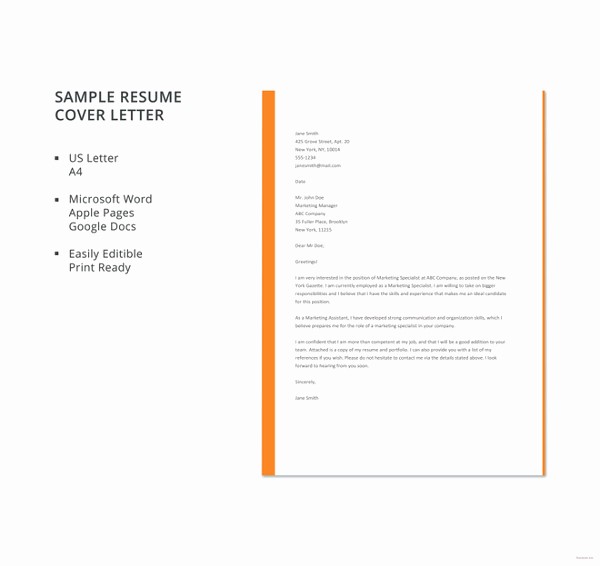 Simple Resume Cover Letter Template Best Of 51 Simple Cover Letter Templates Pdf Doc