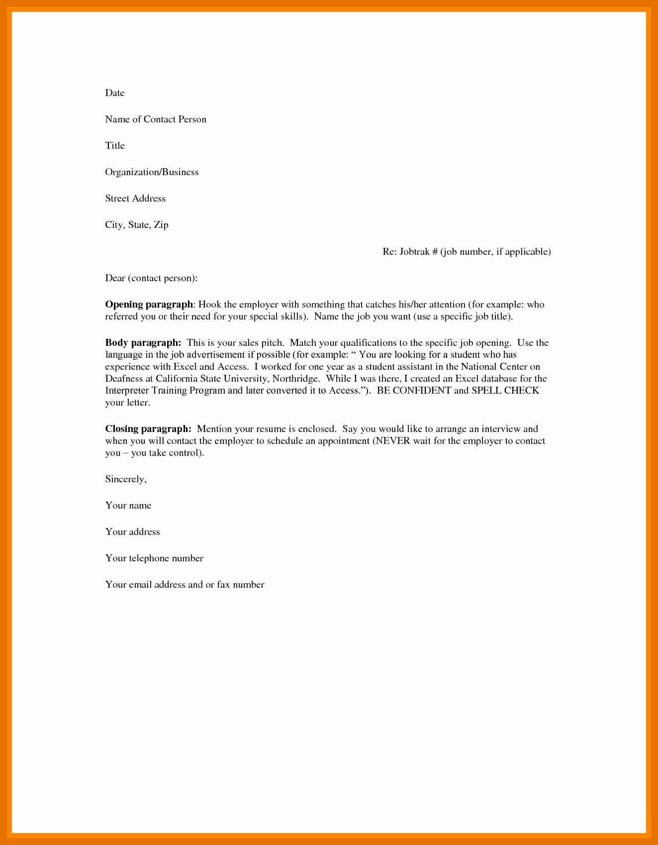 Simple Resume Cover Letter Template Inspirational 4 5 Basic Cover Letter