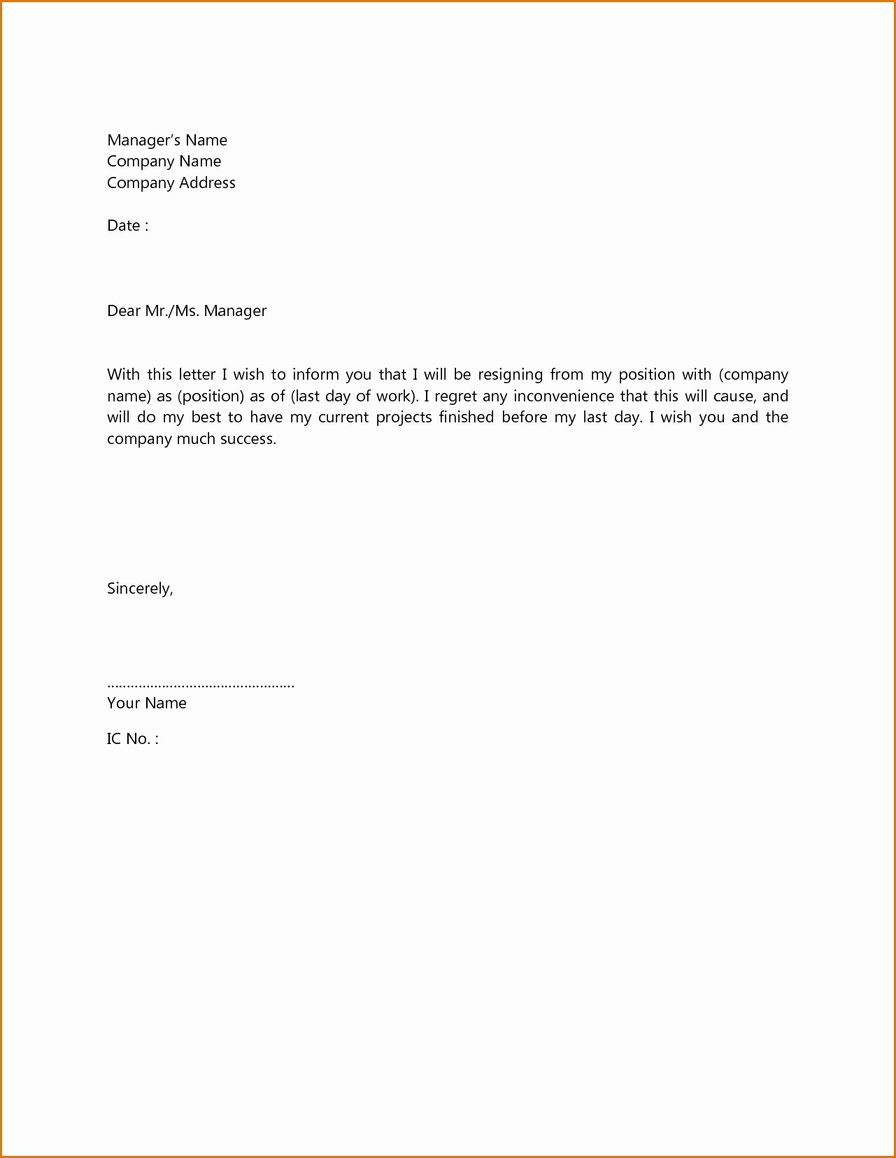Simple Resume Cover Letter Template New Simple Cover Letter Template Ideasplataforma