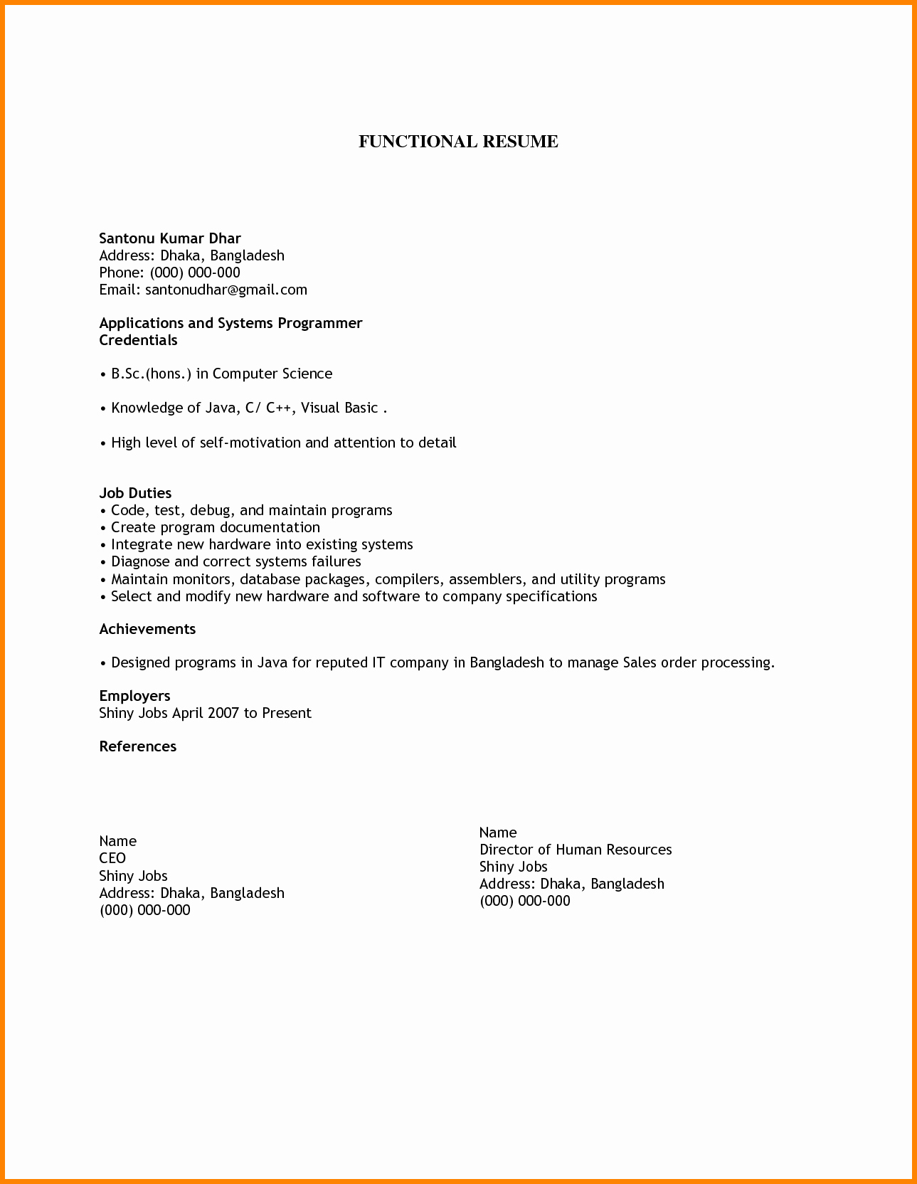 Simple Resume Examples for Jobs New 8 Easy Resume format Sample