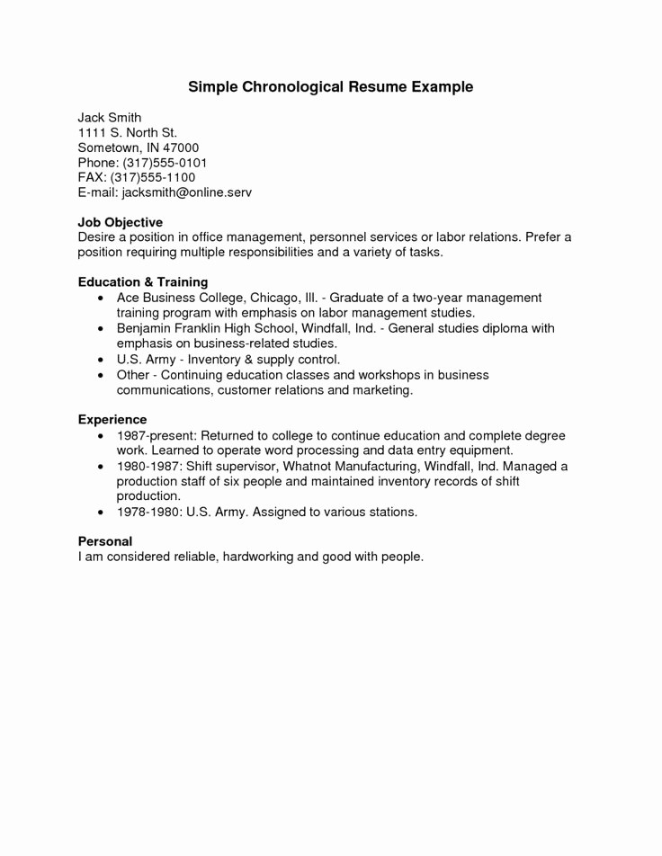 Simple Resume Examples for Jobs New top 25 Best Basic Resume Examples Ideas On Pinterest