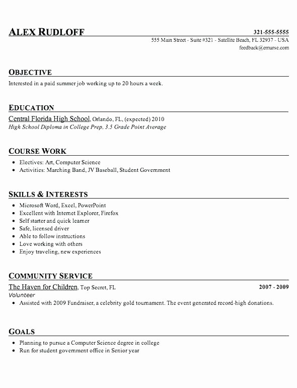 Simple Resume Examples for Students Awesome Simple Resume Templates Basic format Template for College