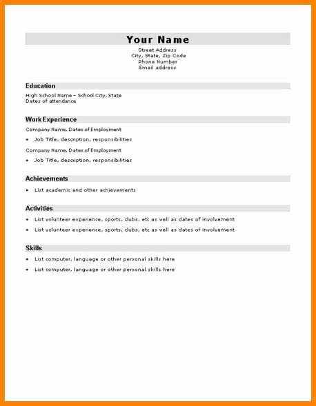 Simple Resume Examples for Students Beautiful 10 Easy Cv Template for Students