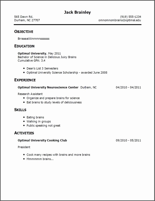 Simple Resume Examples for Students Fresh Teenage Resume Template