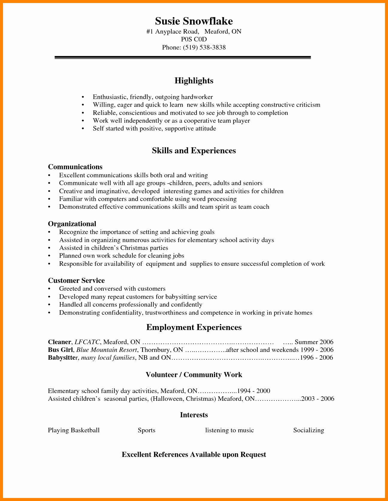 Simple Resume Examples for Students Inspirational 5 Cv Template for High School Students